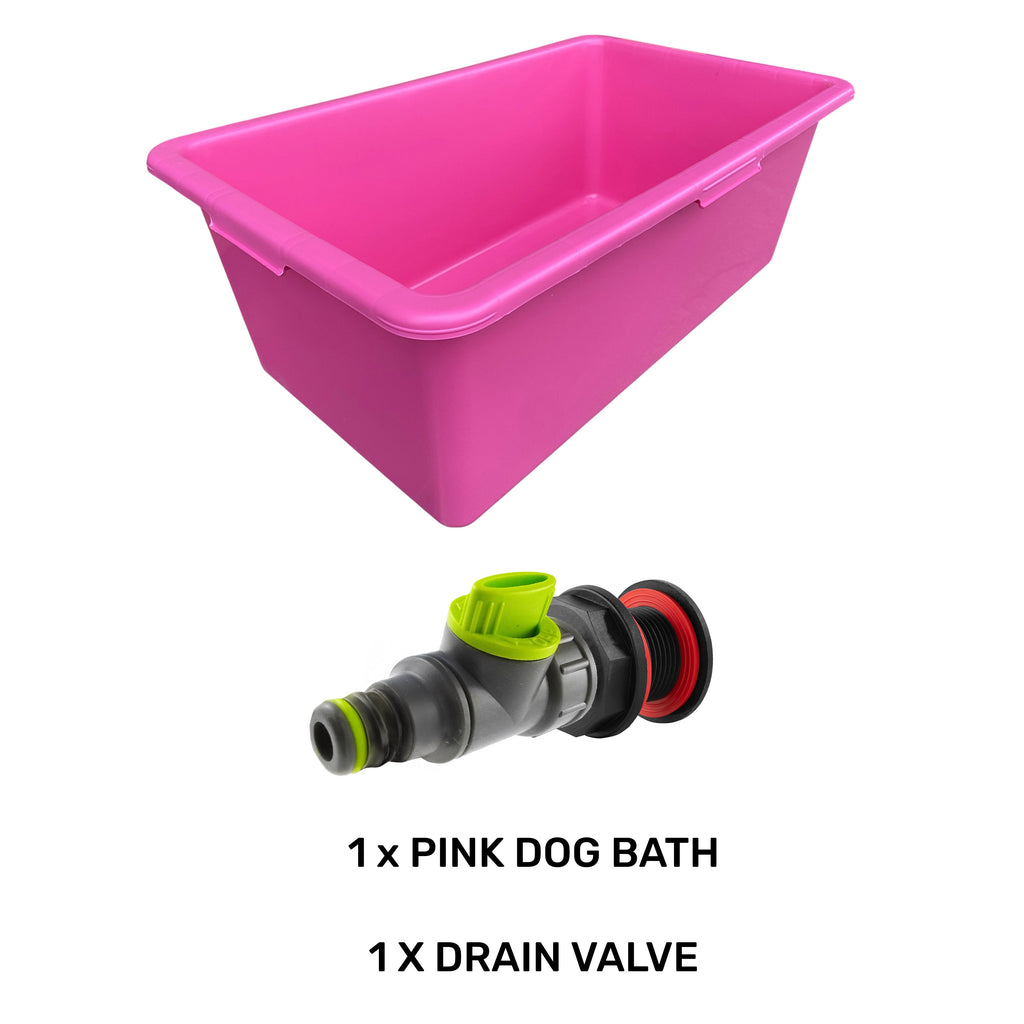 Pink Dog Bath with Drain ValveBlue Dog Bath with Drain Valve