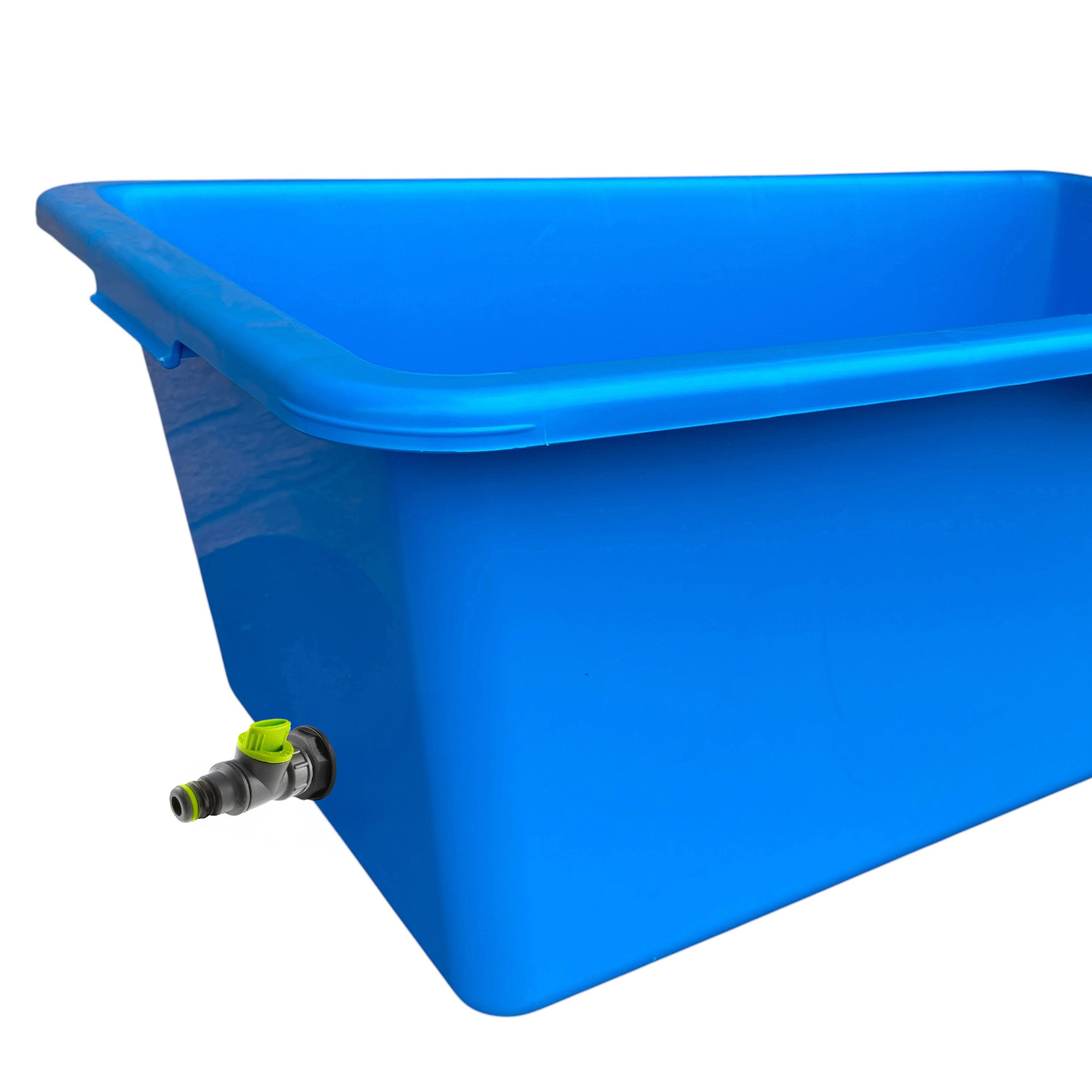 Blue Dog Bath with Drain Valve