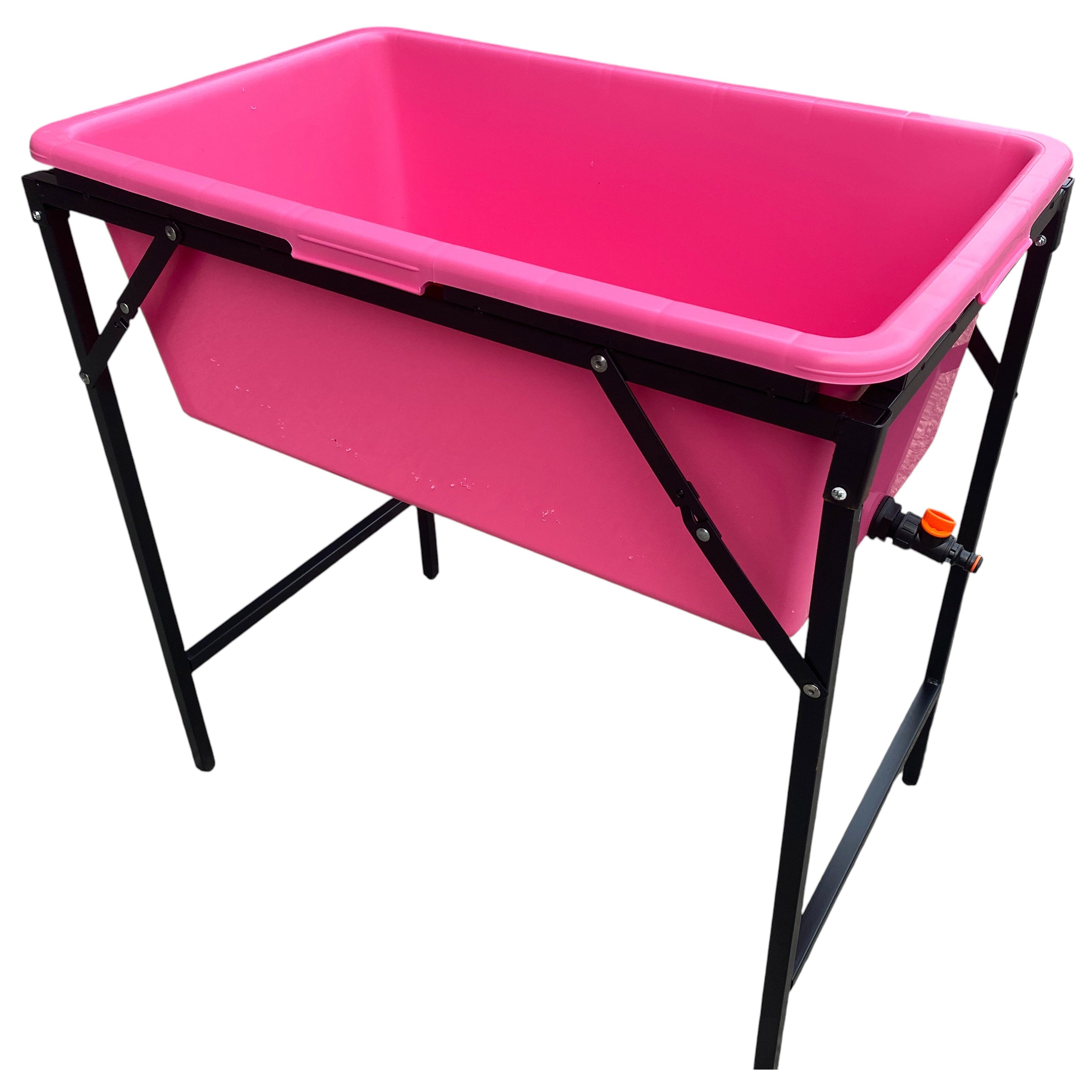 Pink 90L Dog Bath with Stand & Drain Valve