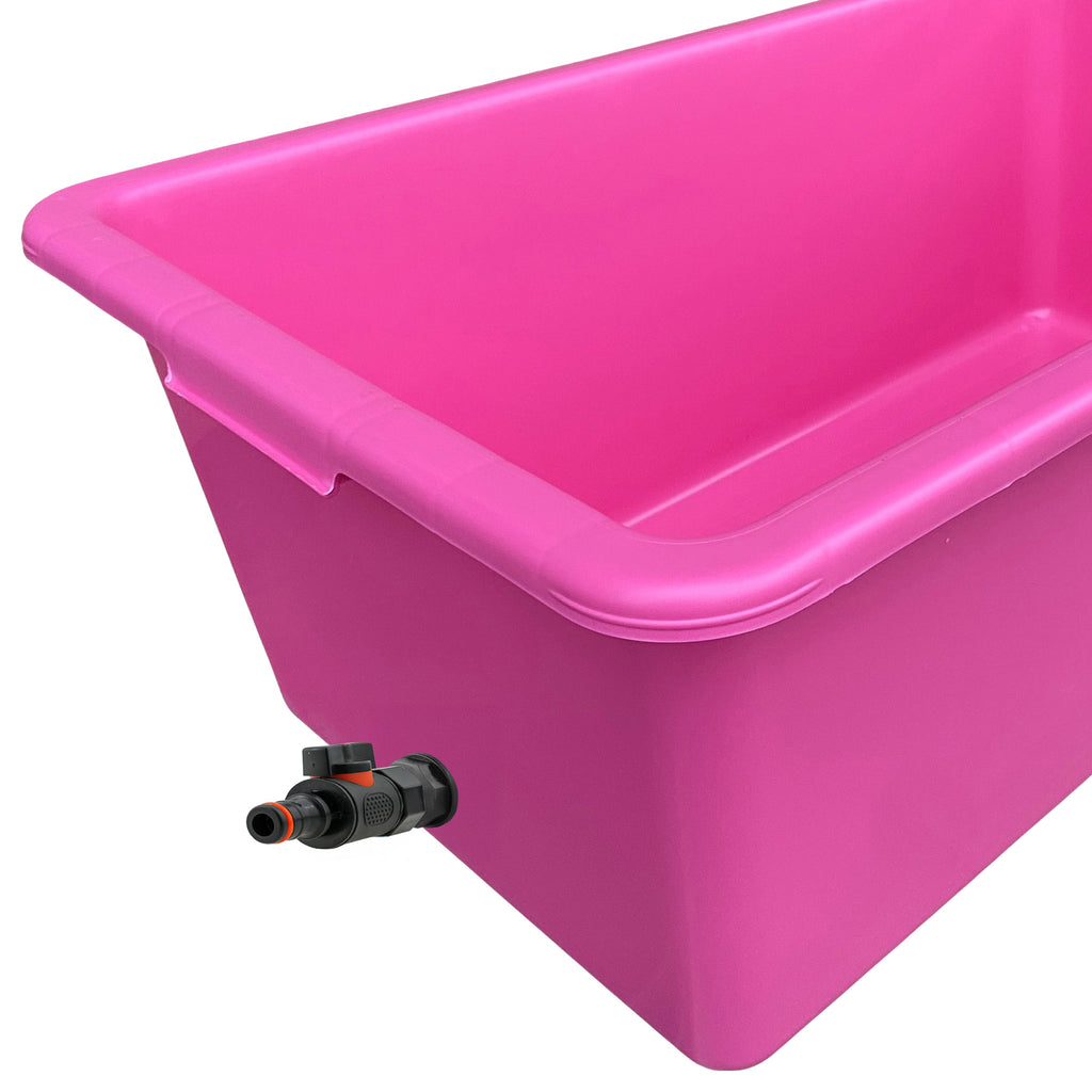 Pink Dog Bath with Drain Valve