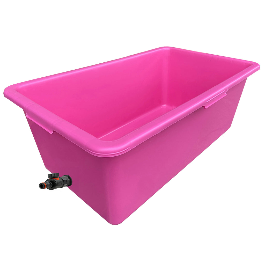 Pink Dog Bath with Drain Valve