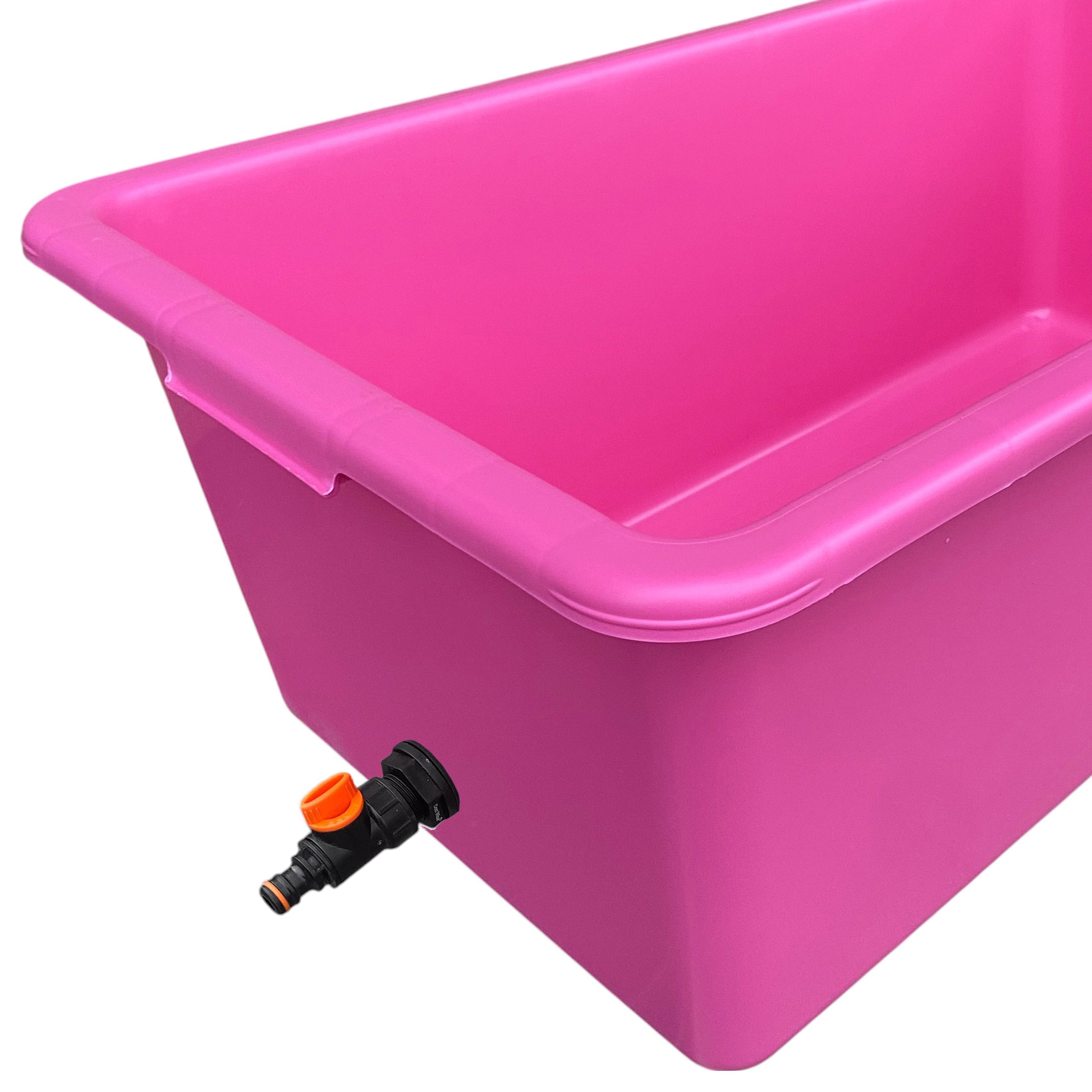 Pink Dog Bath with Drain Valve